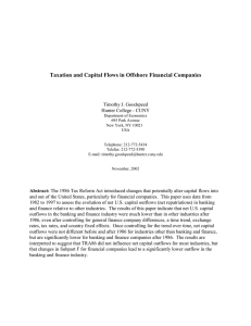 Taxation and Capital Flows in Offshore Financial Companies Timothy J. Goodspeed