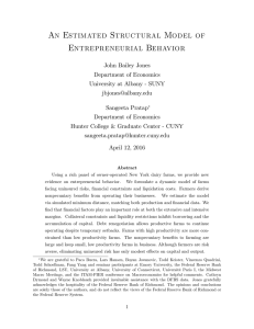 An Estimated Structural Model of Entrepreneurial Behavior