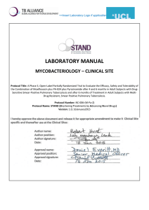 LABORATORY MANUAL MYCOBACTERIOLOGY – CLINICAL SITE