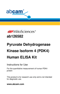 ab126582 Pyruvate Dehydrogenase Kinase Isoform 4 (PDK4) soform 4 (PDK4)