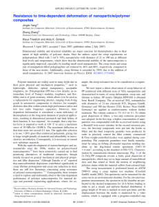 Resistance to time-dependent deformation of nanoparticle/polymer composites ang Zhang