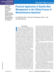 Practical Application of Quality Risk Management to the Filling Process of
