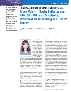 Grace McNally, Senior Policy Advisor, FDA CDER Office of Compliance,