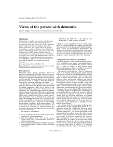 Views of the person with dementia Abstract