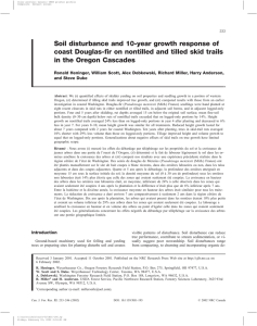Soil disturbance and 10-year growth response of in the Oregon Cascades