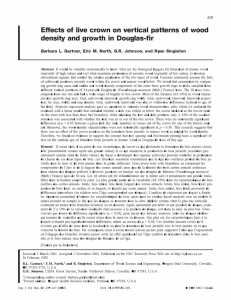 Effects  of  live  crown  on ... density  and  growth  in  Douglas-fir L.