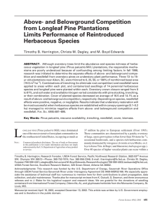 Above- and Belowground Competition from Longleaf Pine Plantations Limits Performance of Reintroduced