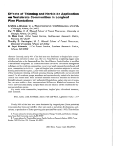 Effects  of  Thinning and  Herbicide Application