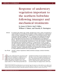 Response of understory vegetation important to the northern bobwhite following imazapyr and