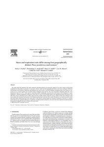 Stress and respiration traits differ among four geographically Pinus