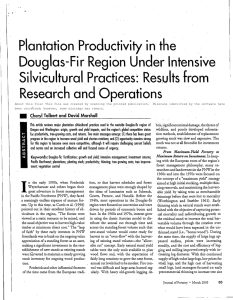 Plantation Productivity in the . Douglas-Fir Region Under Intensive