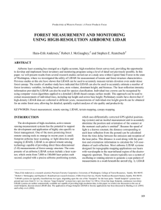 FOREST MEASUREMENT AND MONITORING USING HIGH-RESOLUTION AIRBORNE LIDAR ABSTRACT