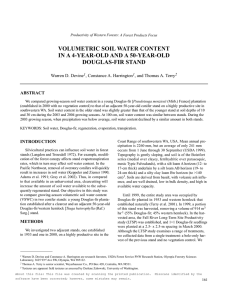 VOLUMETRIC SOIL WATER CONTENT IN A 4-YEAR-OLD AND A 50-YEAR-OLD DOUGLAS-FIR STAND ABSTRACT