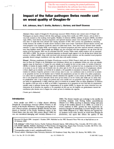 Impact  of  the  foliar  pathogen ... on  wood  quality  of  Douglas-fir (Pseudotsuga menziesii