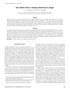 Seed Shatter Dates of Antelope Bitterbrush in Oregon G. R. Johnson