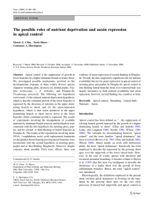 The possible roles of nutrient deprivation and auxin repression