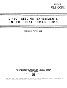 FILE COPY EDITOR'S DIRECT  SEEDING EXPERIMENTS