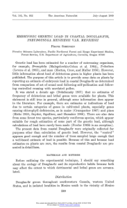 EMBRYONIC  GENETIC  LOAD  IN DOUGLAS-FIR, COASTAL PSEUDOTSUGA