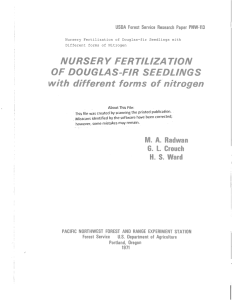 Nursery Fertilization of Douglas-fir Seedlings with Different forms of Nitrogen