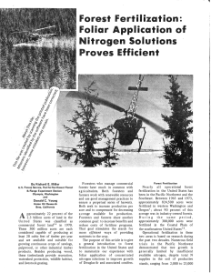 Forest  Fertilization: Foliar pplication  of Nitrogen  Solutions