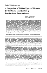 A  Comparison of Habitat Type and Elevation ]'or Seed-Zone Classification of