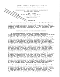 Summary Comments: Role of Silviculture and Genetics in National Forest Management