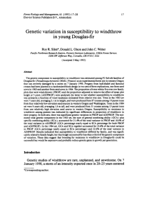 Genetic variation in susceptibility to windthrow in young Douglas-fir Roy Silen•, Donald