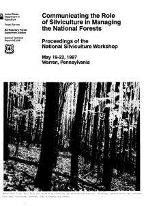 Communicating the Role of Silviculture in Managing the National Forests iii