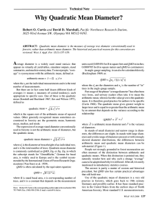 Why  Quadratic Mean  Diameter? f