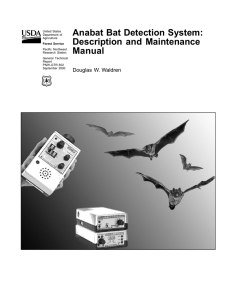 Anabat Bat Detection System: Description and Maintenance Manual