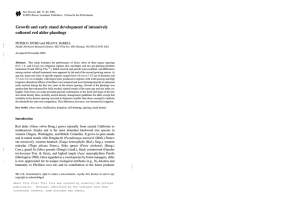 ,. Growth and early stand development of intensively cultured red alder plantings