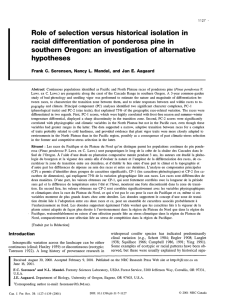 Role  of  selection  versus  historical ... racial  differentiation  of  ponderosa  pine ...