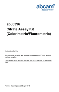 ab83396 Citrate Assay Kit (Colorimetric/Fluorometric)