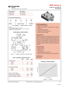 NEW Series G Output to 12A 280 Vac DC Control G