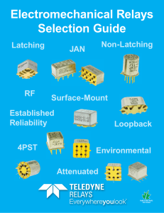 Electromechanical Relays Selection Guide Non-Latching Latching