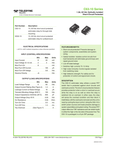 C63-10 Series 1.0A, 60 Vdc Optically Isolated Short-Circuit Protected