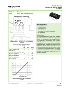 LPD70 Series 250mA, 28Vdc Optically Isolated Dual Relay