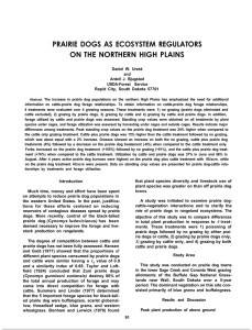 PRAIRIE DOGS AS ECOSYSTEM REGULATORS ON THE NORTHERN HIGH PLAINS and