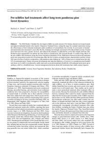 Pre-wildfire fuel treatments affect long-term ponderosa pine forest dynamics Barbara A. Strom