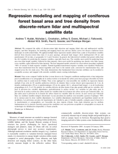 Regression modeling and mapping of coniferous discrete-return lidar and multispectral