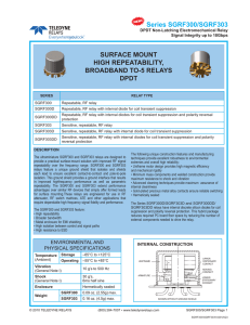 Series SGRF300/SGRF303 SURFACE MOUNT HIGH REPEATABILITY, BROADBAND TO-5 RELAYS