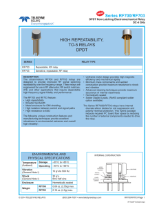 Series RF700/RF703 HIGH REPEATABILITY, TO-5 RELAYS DPDT