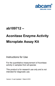 ab109712 – Aconitase Enzyme Activity Microplate Assay Kit Instructions for Use