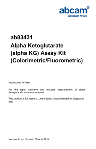 ab83431 Alpha Ketoglutarate (alpha KG) Assay Kit (Colorimetric/Fluorometric)