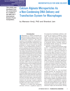 calcium Alginate microparticles As a Non-condensing DNA Delivery and