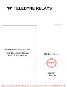 TELEDYNE RELAYS TR-HIREL-1 I 1