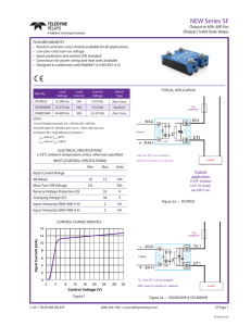 NEW Series SF Output to 60A, 600 Vac (Flatpac) Solid-State Relays