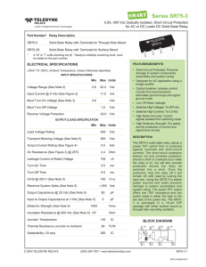Series SR75-3 0.5A, 400 Vdc Optically Isolated, Short-Circuit Protected