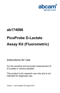 ab174096 PicoProbe D-Lactate Assay Kit (Fluorometric) Instructions for Use