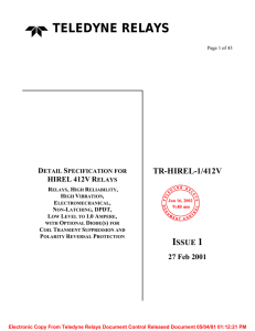 TELEDYNE RELAYS TR-HIREL-1/412V